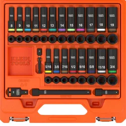 KNECT 3/8-Inch Deep and Shallow Impact Socket Set, SAE/Metric, 44-Piece