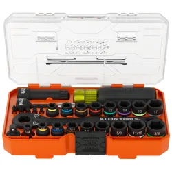 KNECT Essential Pass Through Impact Socket Set, SAE, Metric, 28-Piece